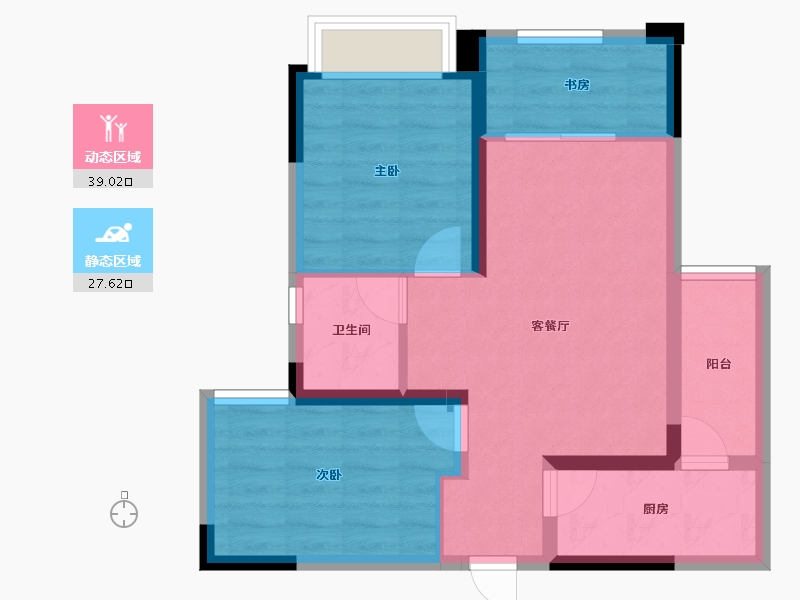 四川省-成都市-嘉合凤凰岛-58.62-户型库-动静分区