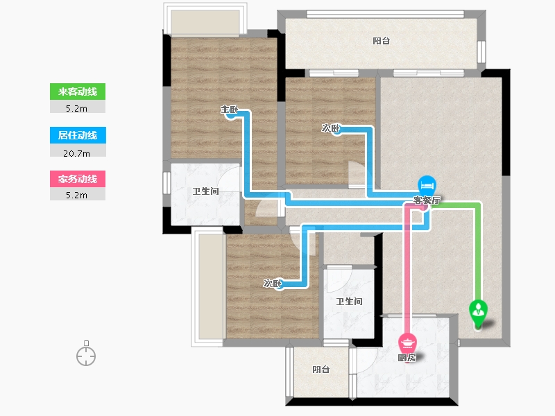 贵州省-遵义市-斌鑫中央公园城-91.58-户型库-动静线