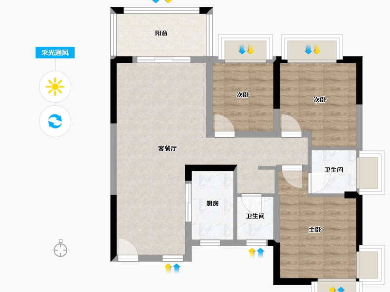 广西壮族自治区-北海市-中港城-78.88-户型库-采光通风