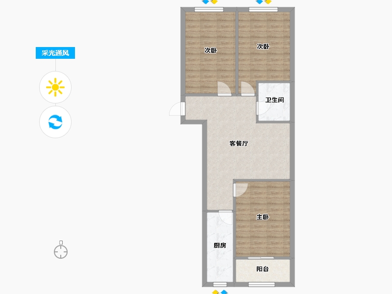 河北省-石家庄市-华域城-105.94-户型库-采光通风