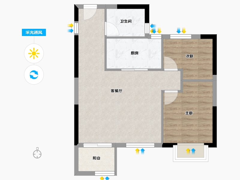 浙江省-宁波市-海湾新城-56.10-户型库-采光通风