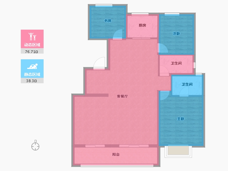 山西省-吕梁市-宏泰·崇文学府-104.31-户型库-动静分区