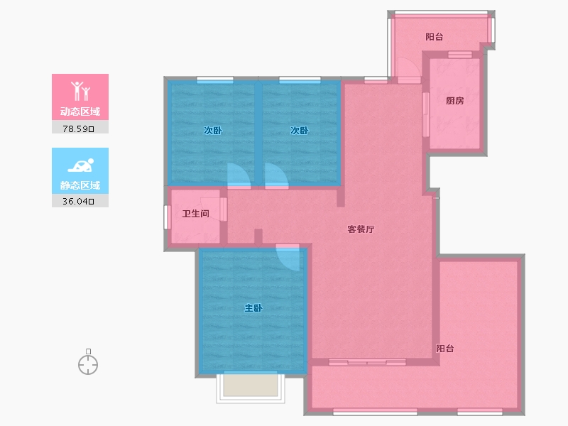 新疆维吾尔自治区-伊犁哈萨克自治州-伊水春天-101.66-户型库-动静分区