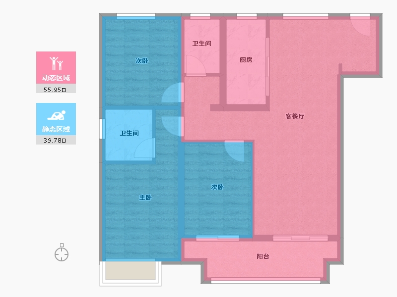 浙江省-湖州市-新南浔孔雀城都会江南-85.61-户型库-动静分区