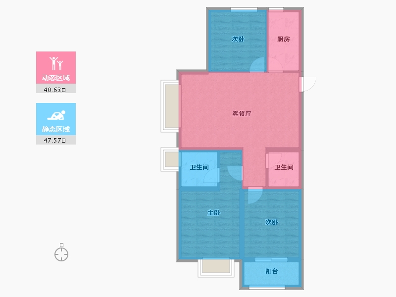 山西省-吕梁市-宏泰·崇文学府-78.71-户型库-动静分区