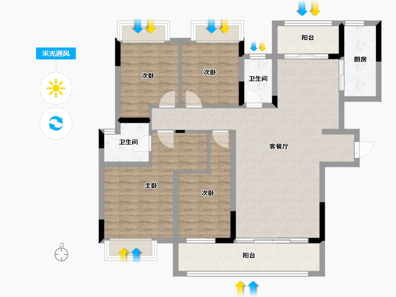 贵州省-遵义市-广厦未来城-112.36-户型库-采光通风