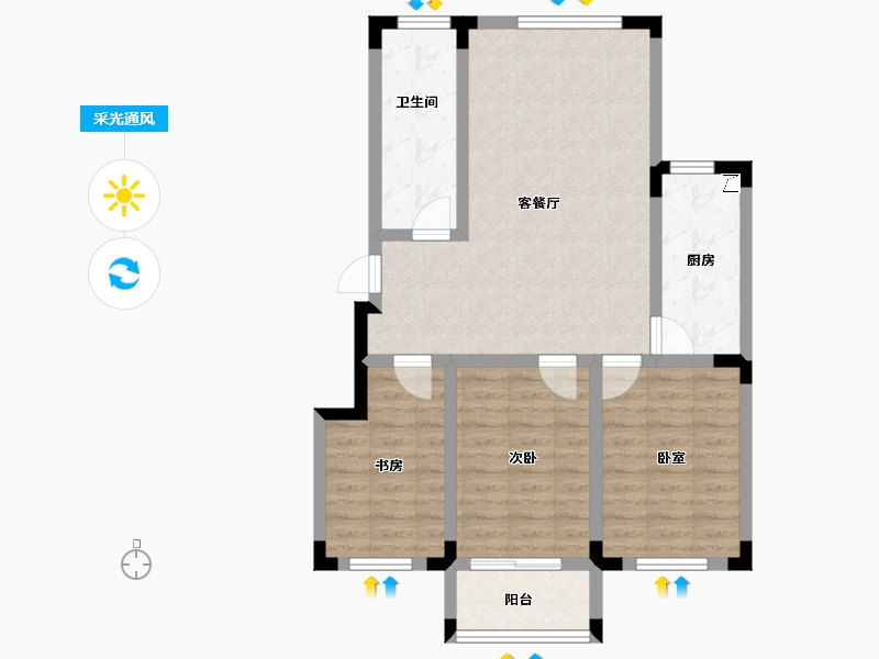 山东省-淄博市-远方凤栖园-78.46-户型库-采光通风