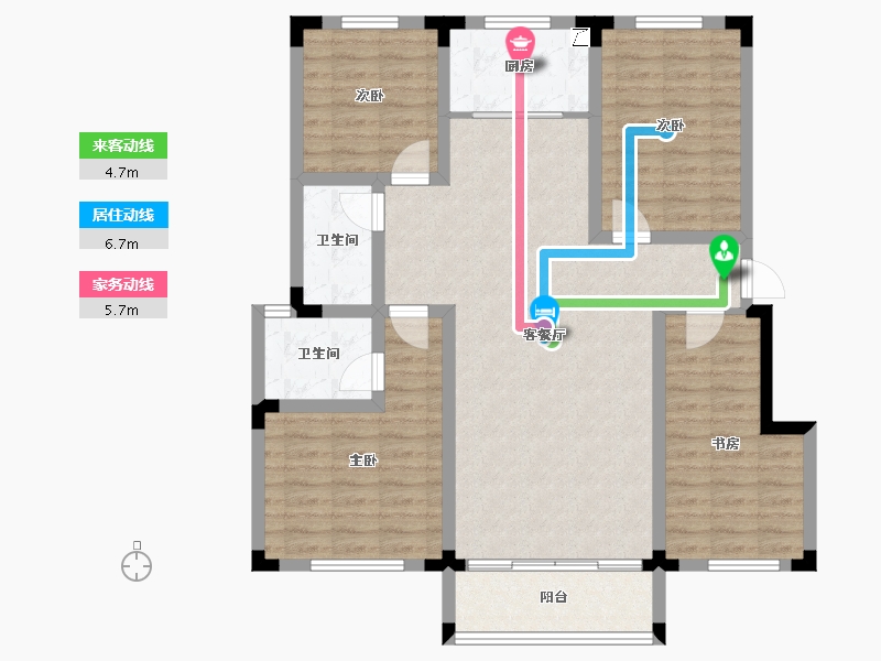 山东省-淄博市-远方凤栖园-104.40-户型库-动静线