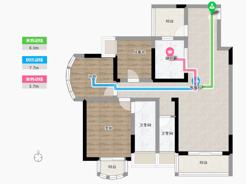 四川省-成都市-嘉合凤凰岛-85.40-户型库-动静线