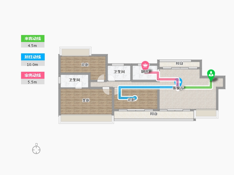 贵州省-遵义市-新蒲家居-103.68-户型库-动静线