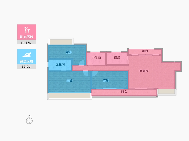 贵州省-遵义市-新蒲家居-103.68-户型库-动静分区