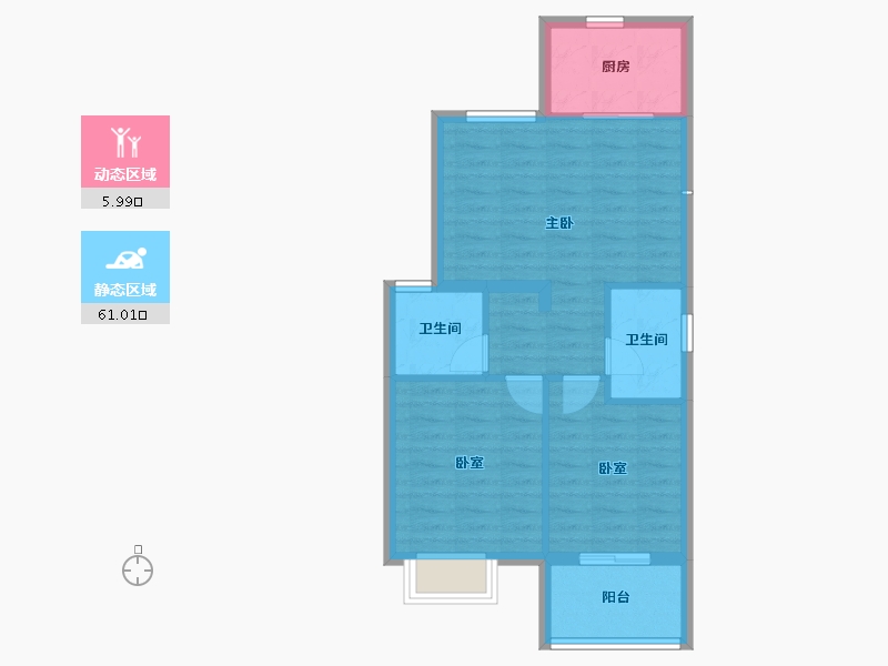 浙江省-湖州市-香溪丽舍丽园-60.19-户型库-动静分区