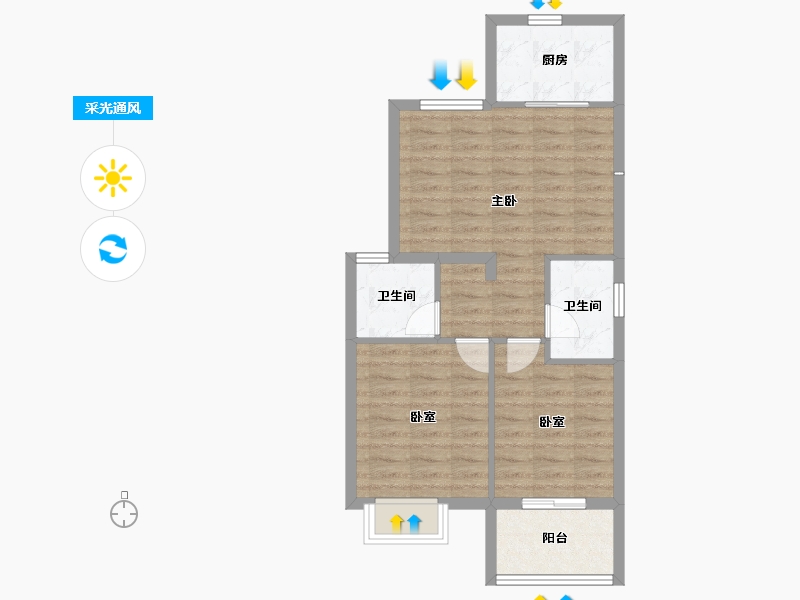 浙江省-湖州市-香溪丽舍丽园-60.19-户型库-采光通风