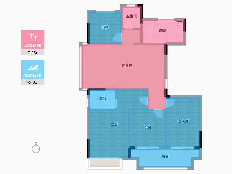 浙江省-湖州市-新南浔孔雀城都会江南-99.20-户型库-动静分区