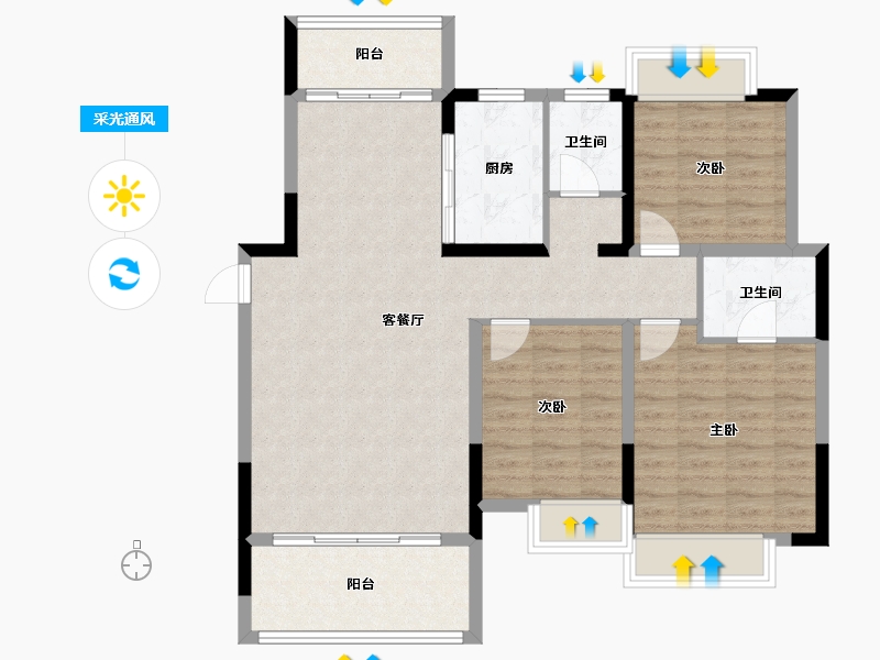 江西省-宜春市-中汽森泽学府壹号-99.89-户型库-采光通风