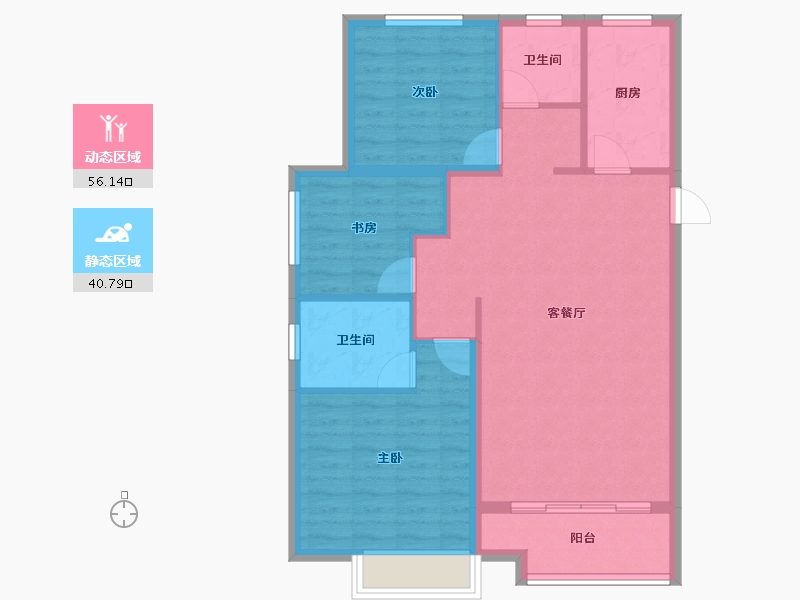 河北省-保定市-天业悦山湖-87.92-户型库-动静分区