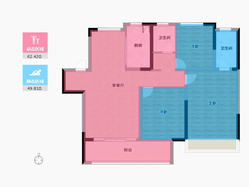 江苏省-徐州市-绿地运河小镇-100.11-户型库-动静分区