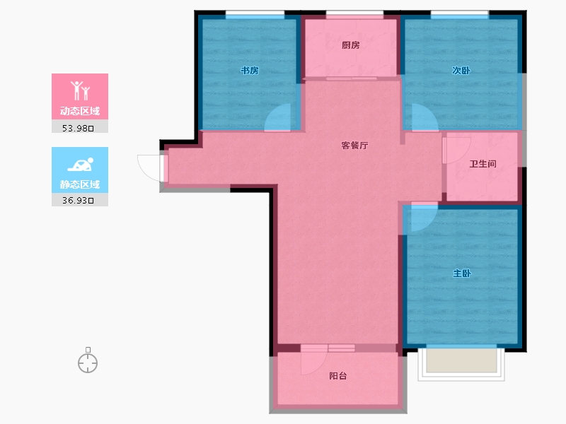 宁夏回族自治区-银川市-中环西园-81.29-户型库-动静分区