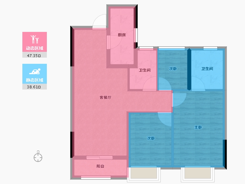 浙江省-湖州市-新城新都会-76.80-户型库-动静分区