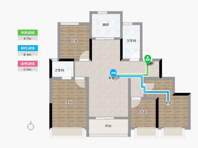 浙江省-湖州市-新城新都会-111.20-户型库-动静线