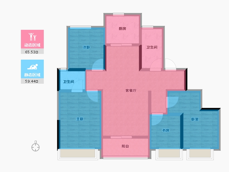 浙江省-湖州市-新城新都会-111.20-户型库-动静分区