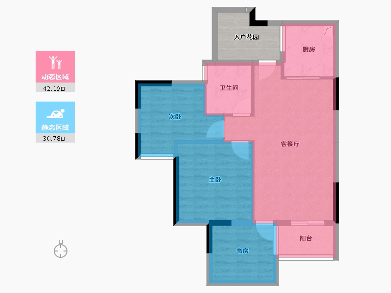 贵州省-遵义市-桃溪春生彼岸-70.93-户型库-动静分区