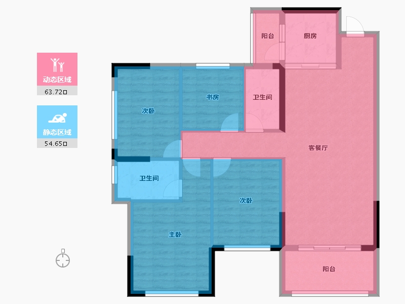 广西壮族自治区-贺州市-贺江幸福里-106.86-户型库-动静分区