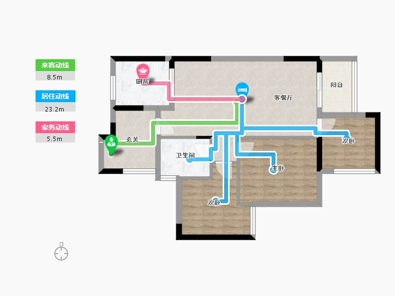 贵州省-遵义市-桃溪春生彼岸-73.58-户型库-动静线