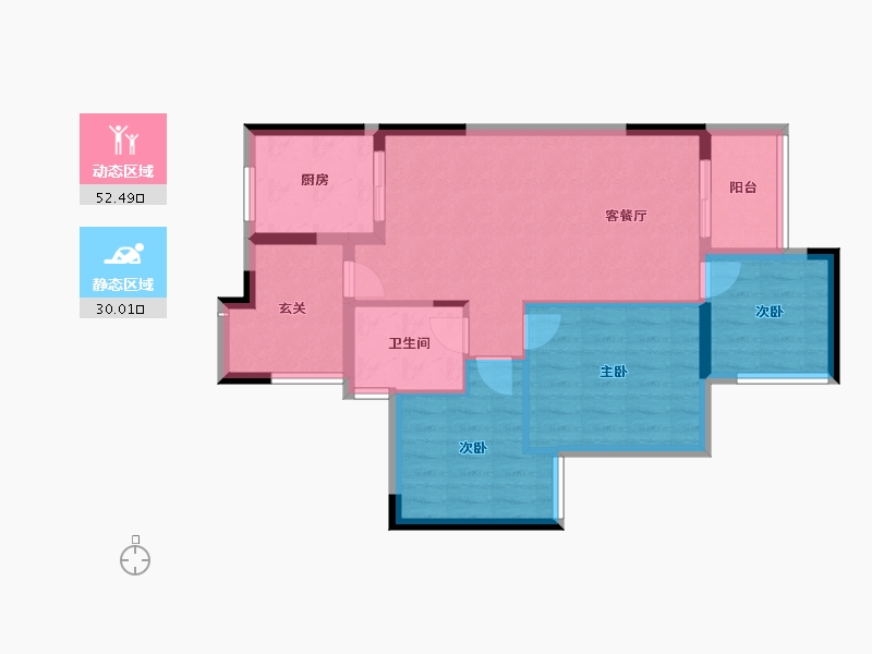 贵州省-遵义市-桃溪春生彼岸-73.58-户型库-动静分区