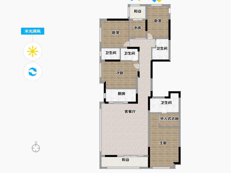 广西壮族自治区-柳州市-绿城杨柳郡-183.38-户型库-采光通风