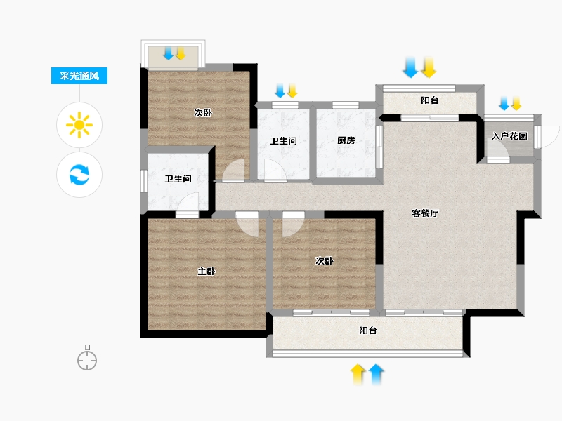 贵州省-遵义市-新蒲家居-102.11-户型库-采光通风