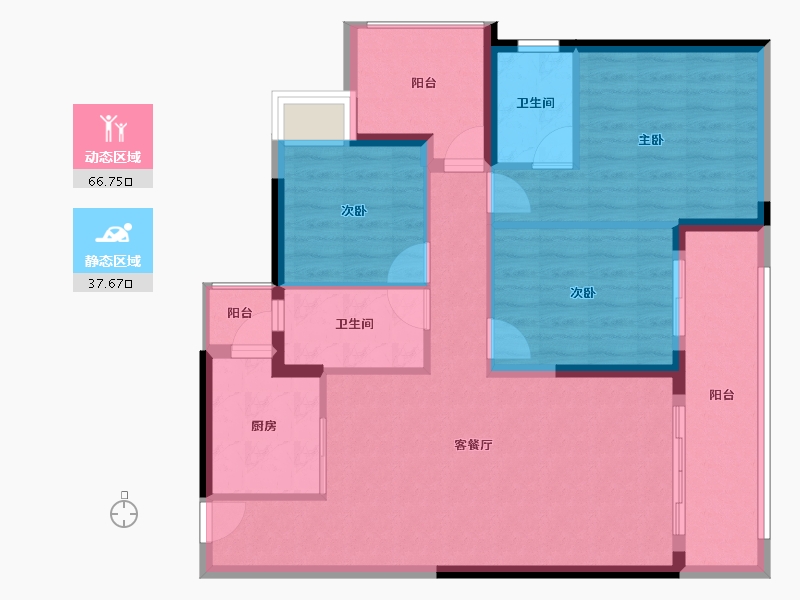 广西壮族自治区-贺州市-金源麒麟广场-93.90-户型库-动静分区