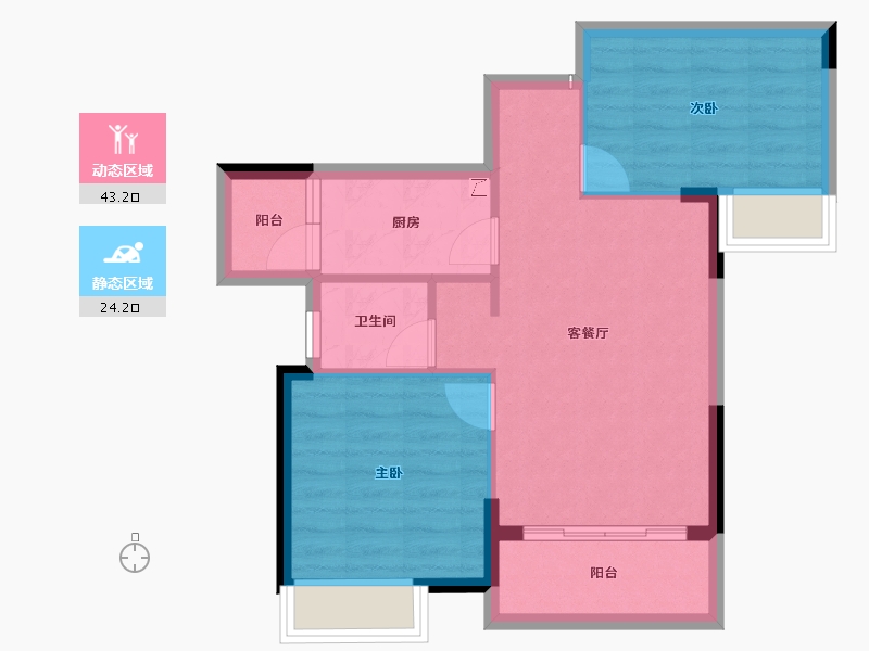 贵州省-遵义市-思乐为置地中心-60.48-户型库-动静分区