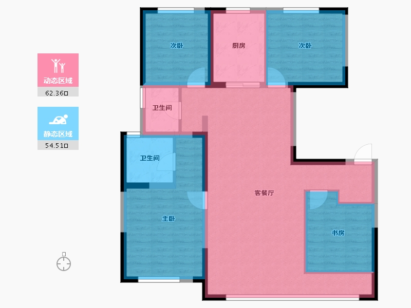 宁夏回族自治区-银川市-中环云熙府-104.94-户型库-动静分区