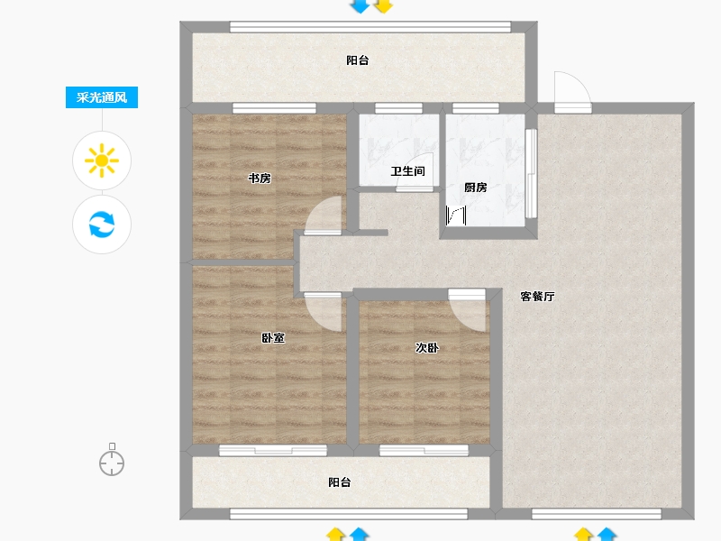 山东省-淄博市-远方凤栖园-92.09-户型库-采光通风