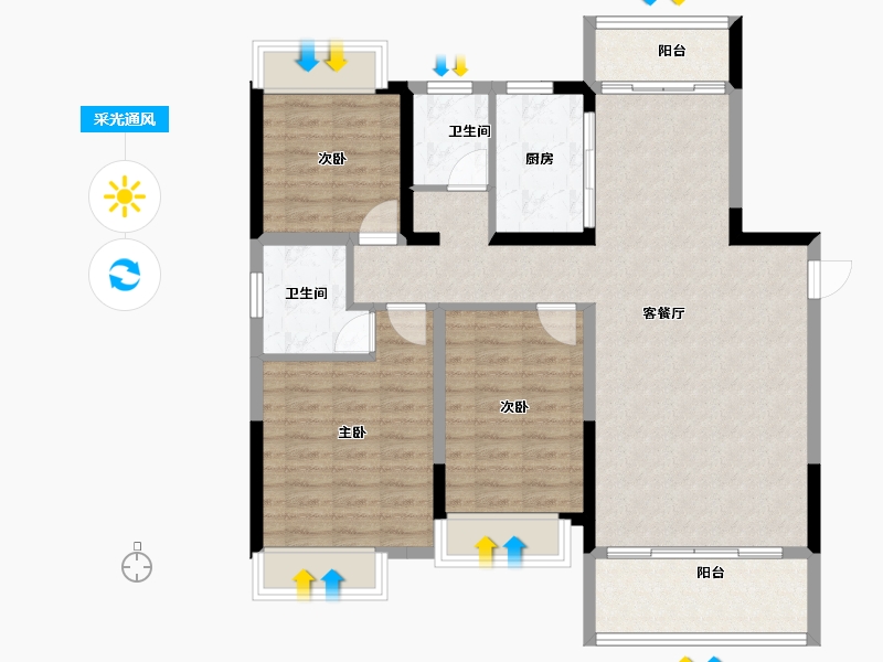 江西省-宜春市-中汽森泽学府壹号-99.91-户型库-采光通风