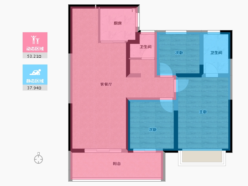 河南省-商丘市-信友天润公馆·樾府-80.76-户型库-动静分区