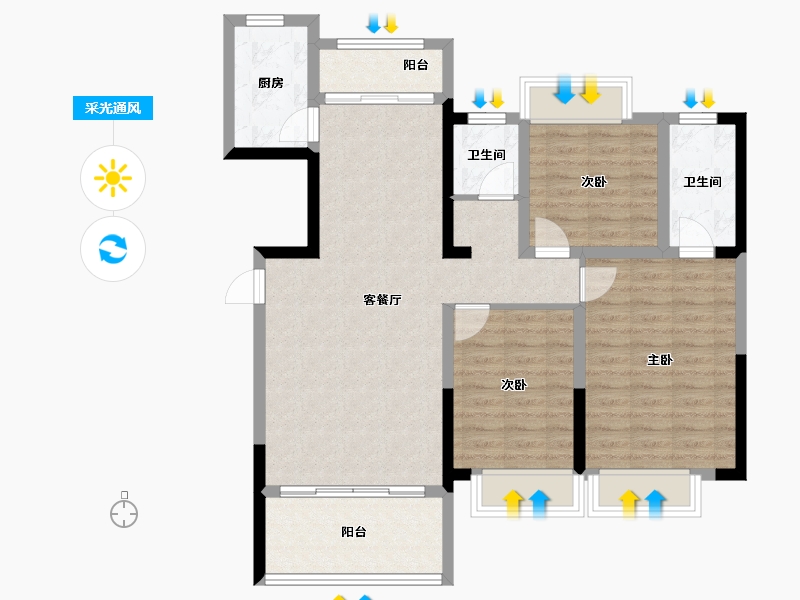 江西省-宜春市-中汽森泽学府壹号-95.12-户型库-采光通风