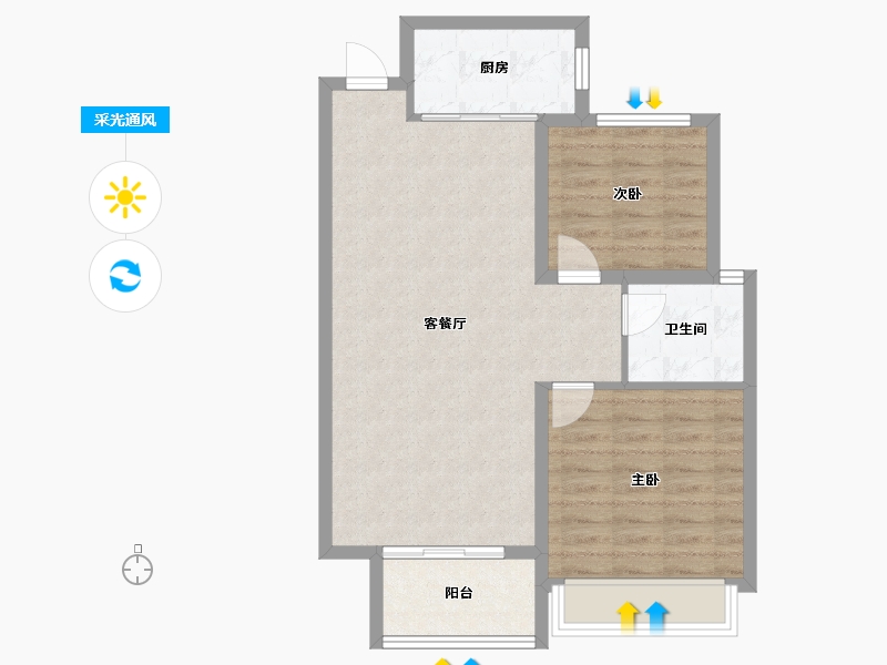 河北省-保定市-天业悦山湖-71.30-户型库-采光通风