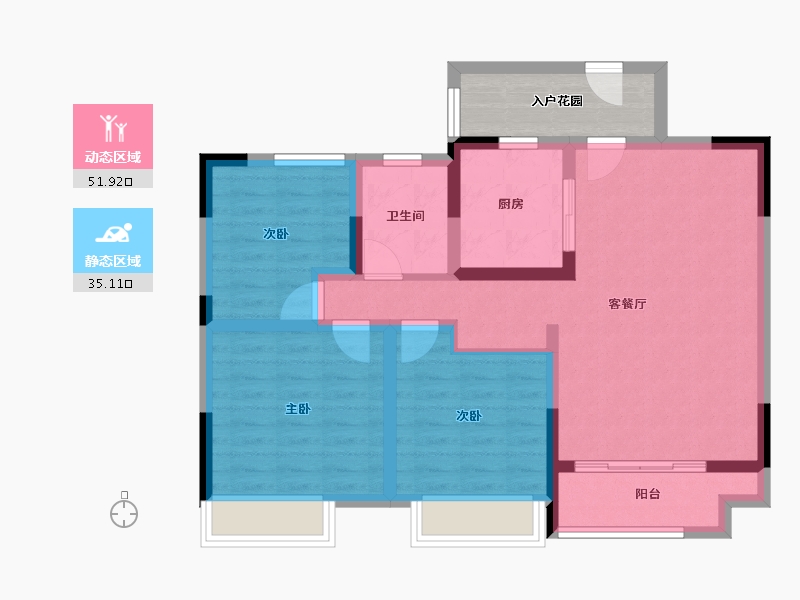 贵州省-遵义市-新蒲家居-82.77-户型库-动静分区