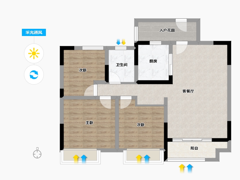 贵州省-遵义市-新蒲家居-82.77-户型库-采光通风