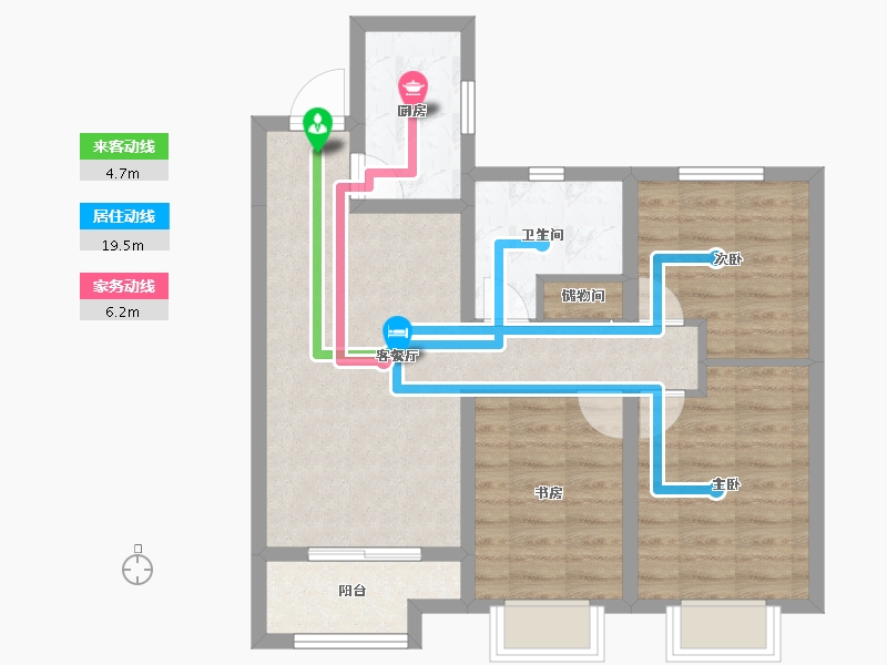 山西省-吕梁市-宏泰·崇文学府-70.19-户型库-动静线