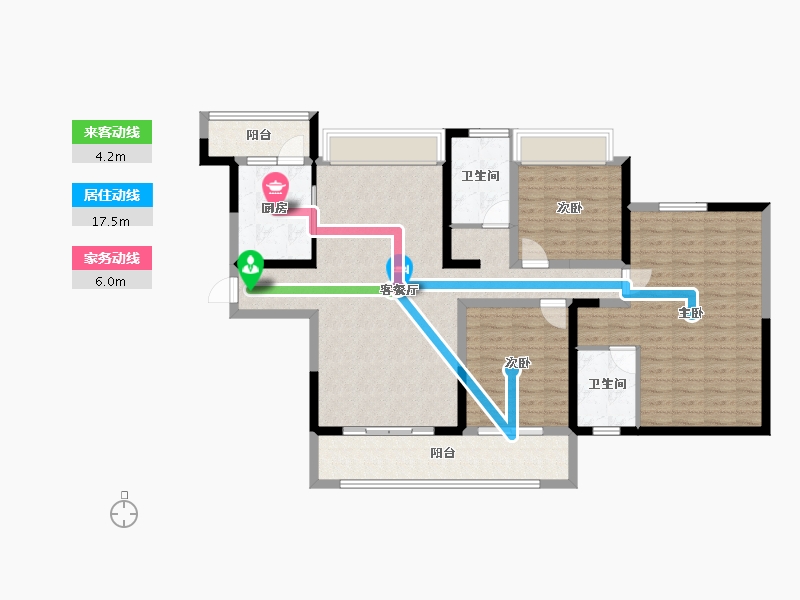 贵州省-遵义市-新蒲家居-121.61-户型库-动静线