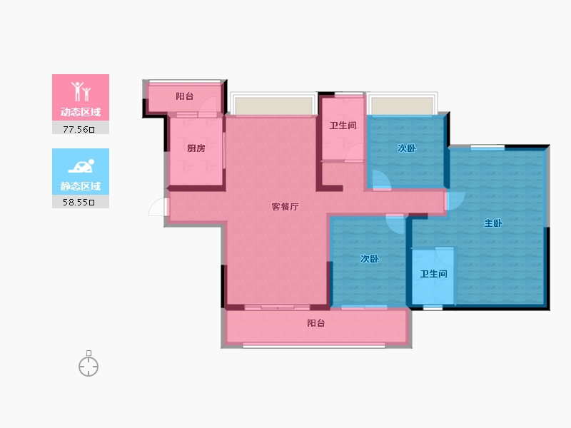 贵州省-遵义市-新蒲家居-121.61-户型库-动静分区