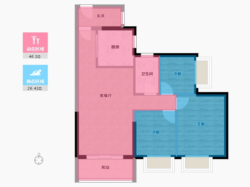 广东省-江门市-时代倾城(江门)-64.88-户型库-动静分区