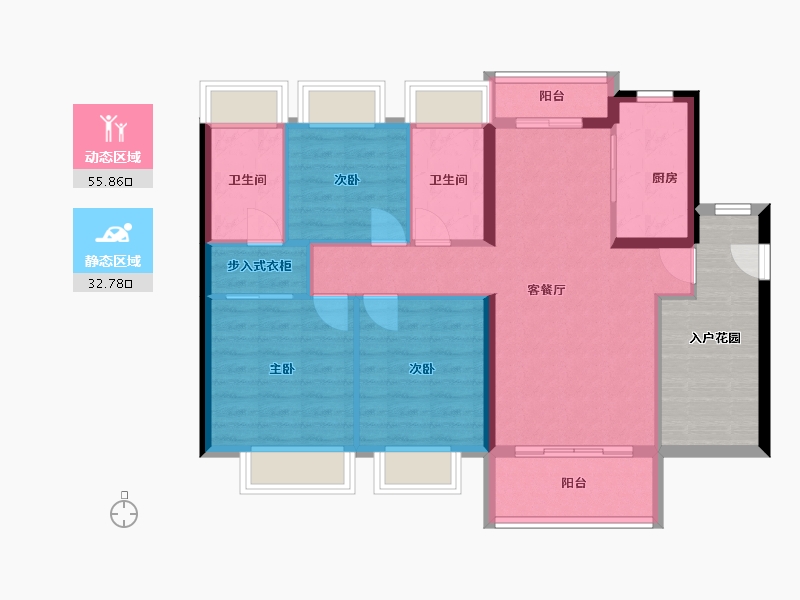 广东省-江门市-江门华发四季-89.75-户型库-动静分区