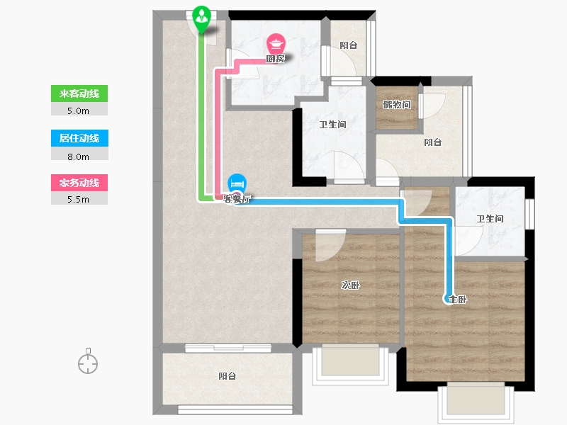 广东省-江门市-江门华发四季-70.98-户型库-动静线