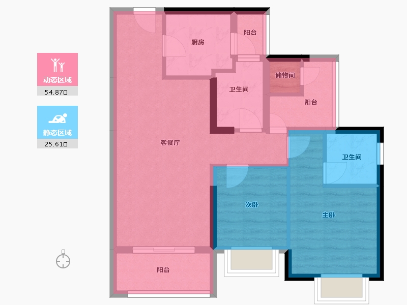 广东省-江门市-江门华发四季-70.98-户型库-动静分区