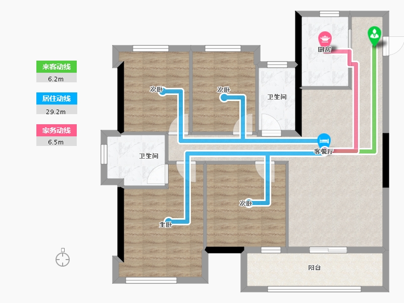 福建省-宁德市-品润·悦公馆-95.04-户型库-动静线