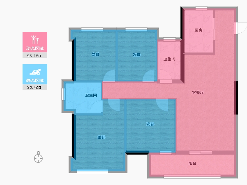 福建省-宁德市-品润·悦公馆-95.04-户型库-动静分区